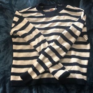 Cropped striped sweater